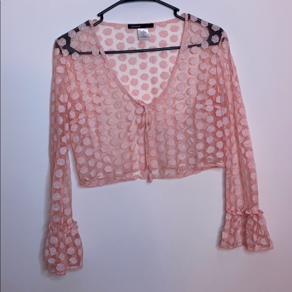 Sheer long sleeve top